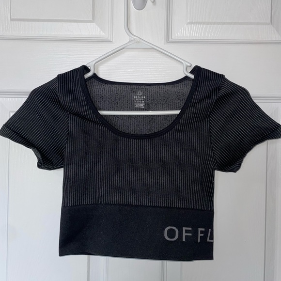 aerie Tops - AERIE OFFLINE CROPPED WORKOUT RIBBED TOP SIZE SMALL